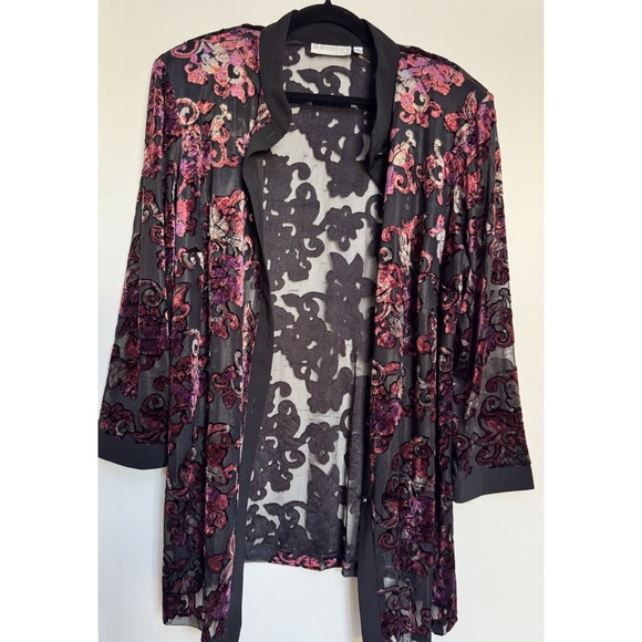 Vtg Y2K Dressbarn Top Tunic 18W Burnout Velvet Fairy Whimsigoth Boho Festival - Picture 7 of 16